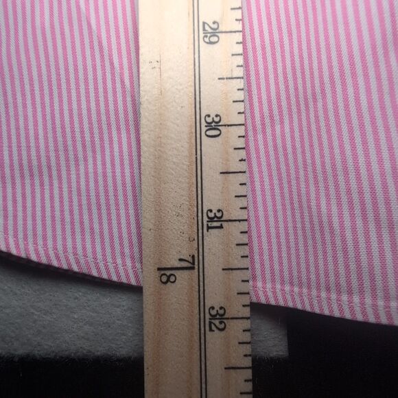 Ralph Lauren Classic Fit Pink and White Striped Button Down Shirt - 17 34x35 - Picture 5 of 9
